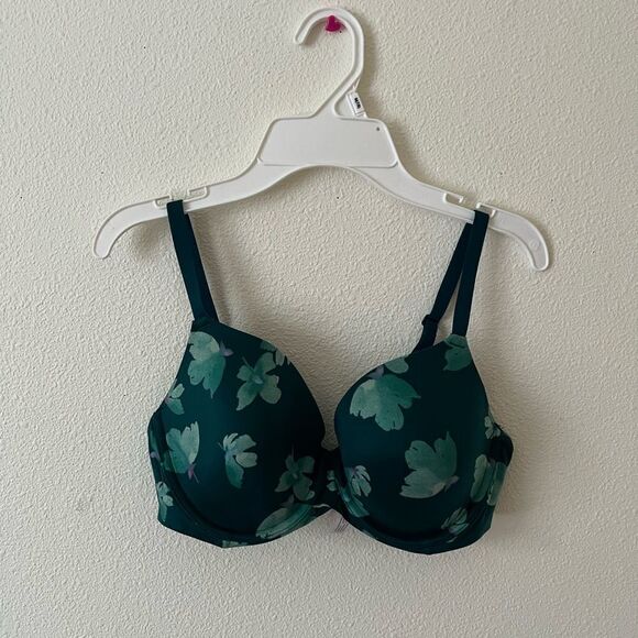 Auden Womens Floral Full Coverage T-Shirt Bra 36C - Picture 1 of 7